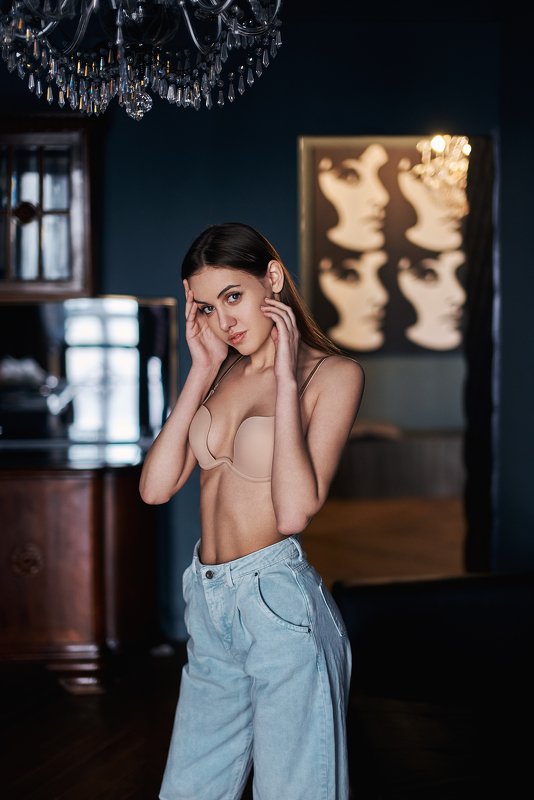 портрет, эмоции, взгляд, красивая, нижнее белье Владаphoto preview