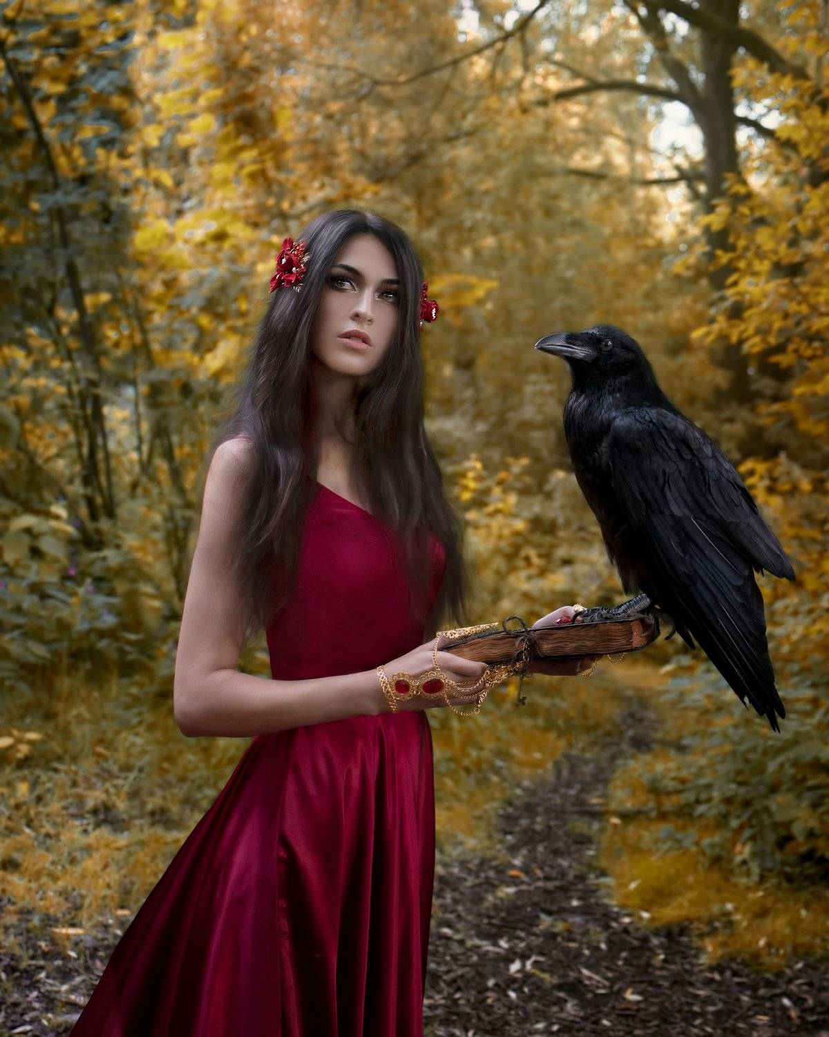 артфото, артфотография, файнарт, сказка, fineart, artphoto, ворон, осень, колдовство, Evgeniya Fedorova