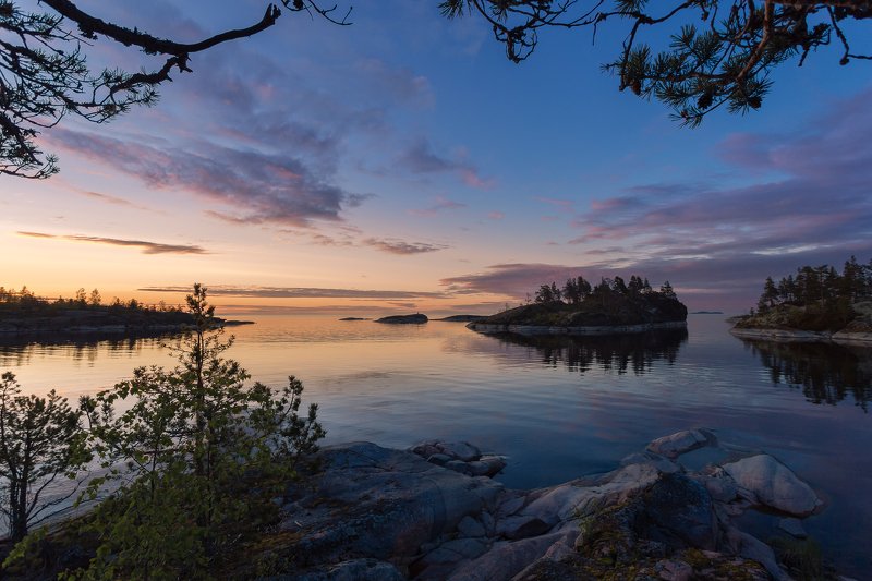 ладожские шхеры, карелия, ладога, ладожское озеро Предрассветный час на Ладогеphoto preview