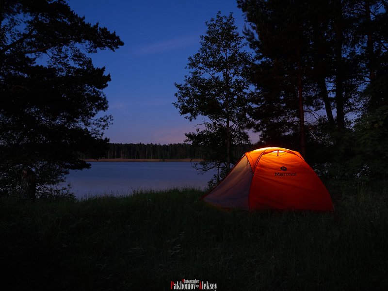 nature, river, night, landscape, color, camping On the banks of the Volga riverphoto preview