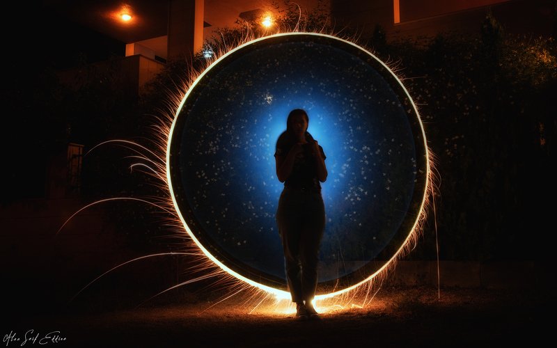 female portrait Fire ballphoto preview