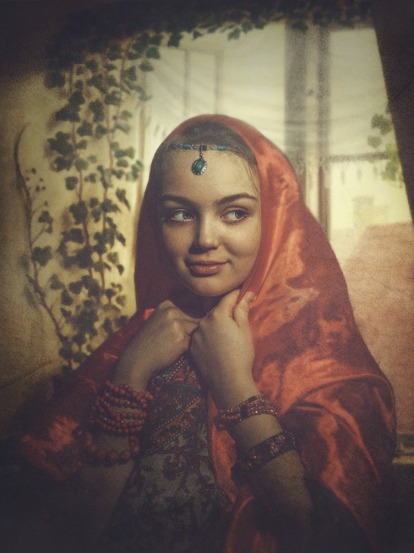 fine art, стилизация, классика, окно, потрет Цыганкаphoto preview