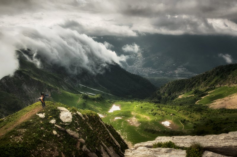 горы, облака, кавказ, пейзаж, красная поляна Аибга в облакахphoto preview