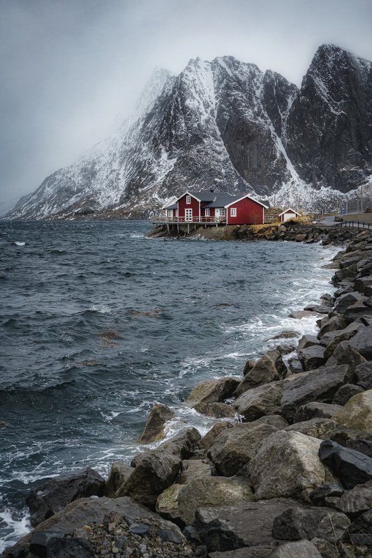 norway, lofoten, islands, winter, dark, storm Перед бурейphoto preview