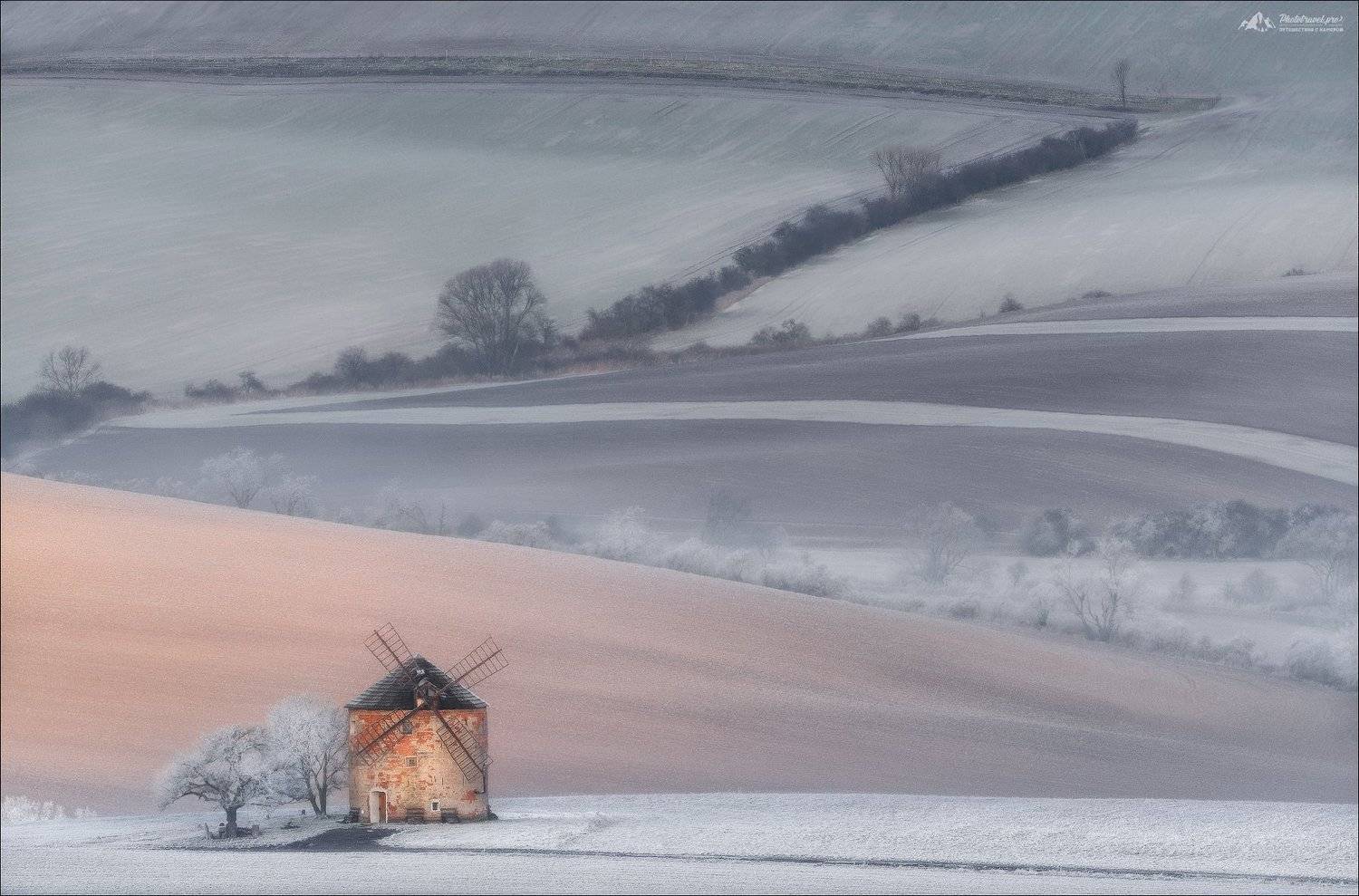 Чехия, Южная Моравия, мельница, зима, Czech republic, South Moravia, winter, windmill, Влад Соколовский