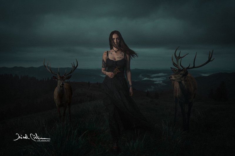deer, tamer, portrait, mood, female portrait Deer tamerphoto preview