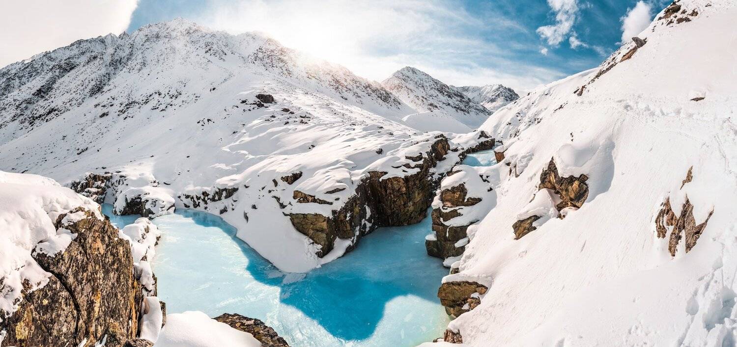 Якутия, Хребет Черского, наледь, зима, снег, Evgeniy Khilkevitch