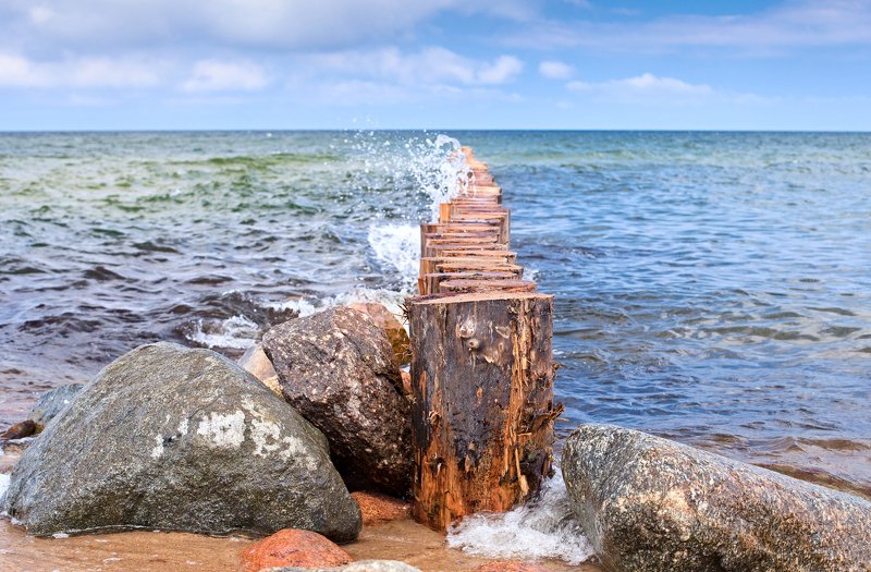 Волнорез, море, лето, голубой, синий, Балтика, балтийское Балтика photo preview