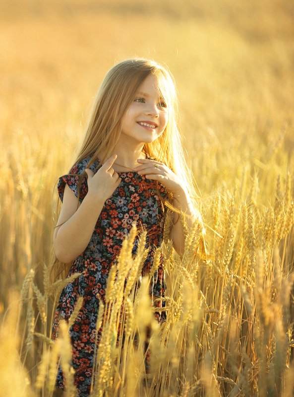 дети, девочка, детский портрет, детский фотограф, детская фотография, топ фотограф, семейный фотограф, пшеница, лето, кот В пшеницеphoto preview