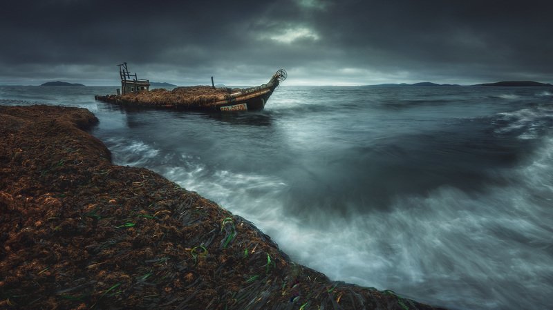 панорама, море, шхуна ***photo preview