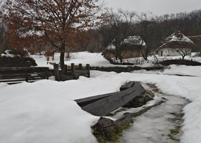 пирогово, киев, украина, музей, зима, снег, хата Зима в Пироговоphoto preview