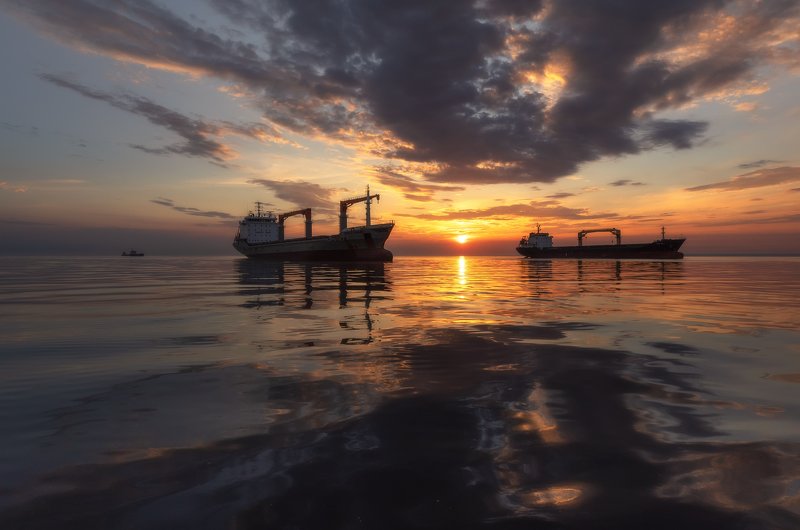 Закат. Финский залив. Закаты Финского залива. фото превью