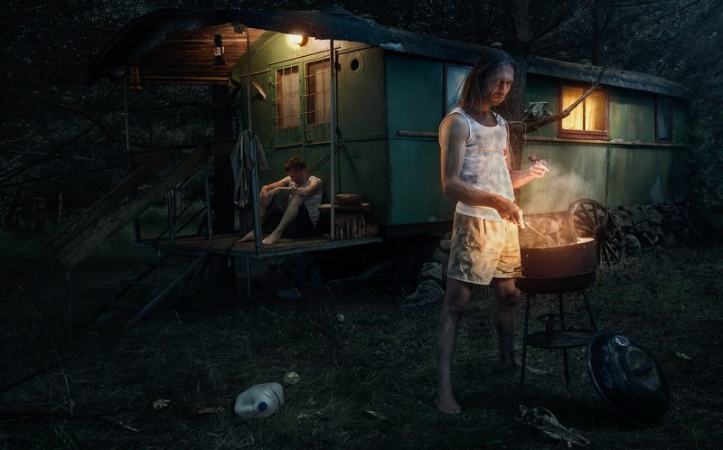 cinematic,portrait,friends,dark,moody,night,grill,trailer Friendsphoto preview