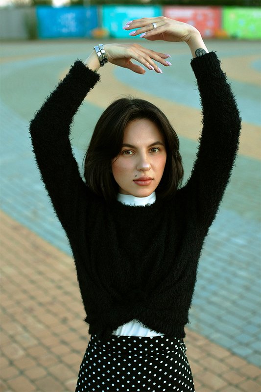 женский, портрет, девушка, постановочная, цвет, позирование, фэшн, fashion, улица, город photo preview