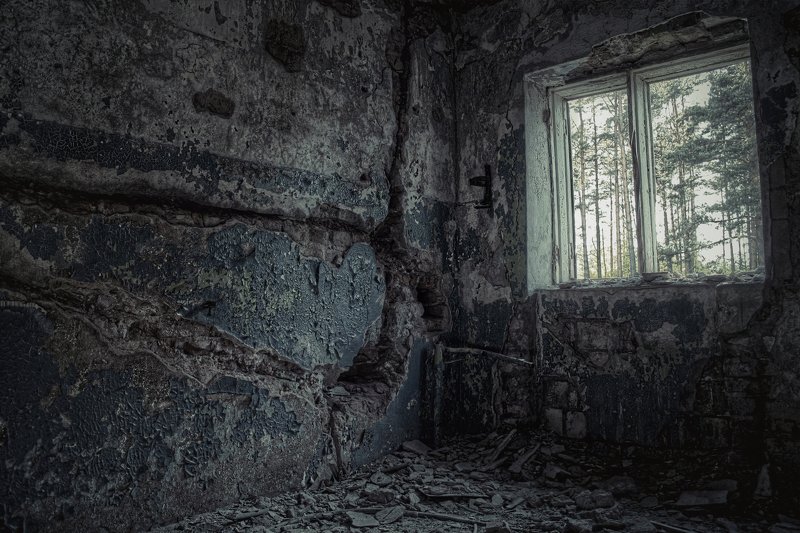 апокалипсис, комната, окно, разруха, свет, страх комната страхаphoto preview