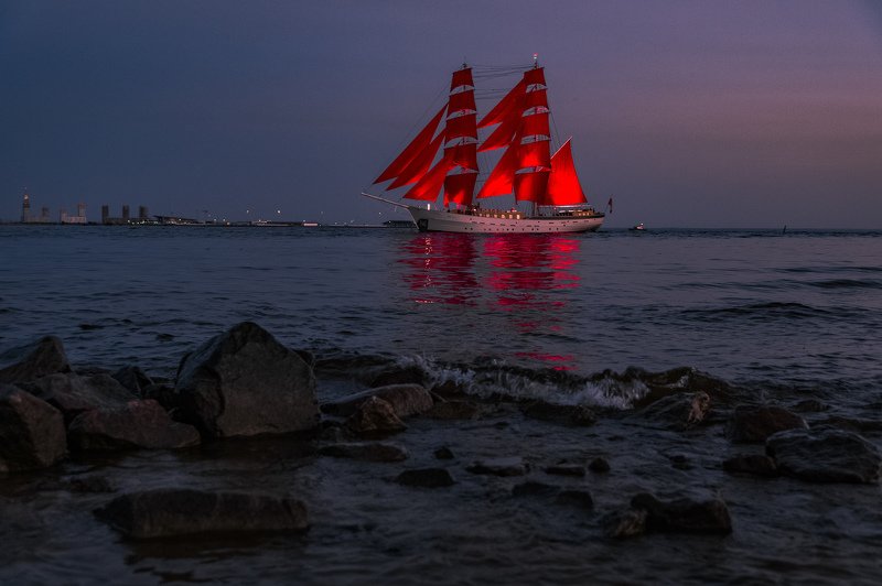 алые паруса, пейзаж Алые Паруса в вечерней тишинеphoto preview