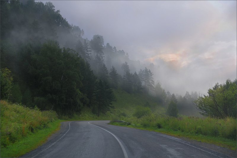 по дорогам алтая Туманный рассветphoto preview