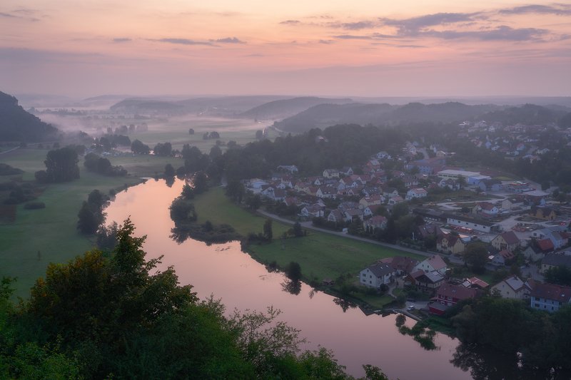 Bavaria, bush, Field, Fields, fog, Forest, germany, Grass, Hill, houses, Kallmuenz, Kallmuenz Castle, Kallmünz, Lights, Meadow, mist, Misty, morning, Morning Fog, Mountain, Naab, Naab Valley, outdoors, Picturesque, River, Steeple, Town, trees, Vally, Vill The River Naabphoto preview