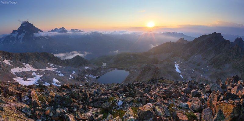 кавказ, кёль-баши, кчр Закат с вершины Кёль-Башиphoto preview
