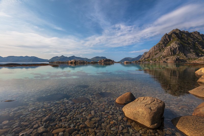 лофотены, хеннингсвер, норвегия, горы, озеро, камни, вода, облака, По Лофотенским островам. Хеннингсвер. Норвегия.photo preview
