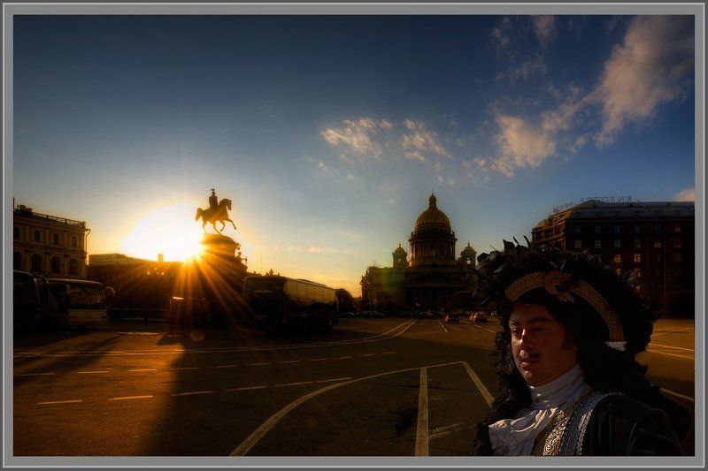 питер, санкт-петербург, исаакиевская площадь, закат Питерphoto preview