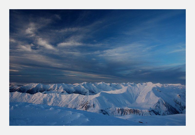 гудаури, грузия, горы, рассвет Утроphoto preview