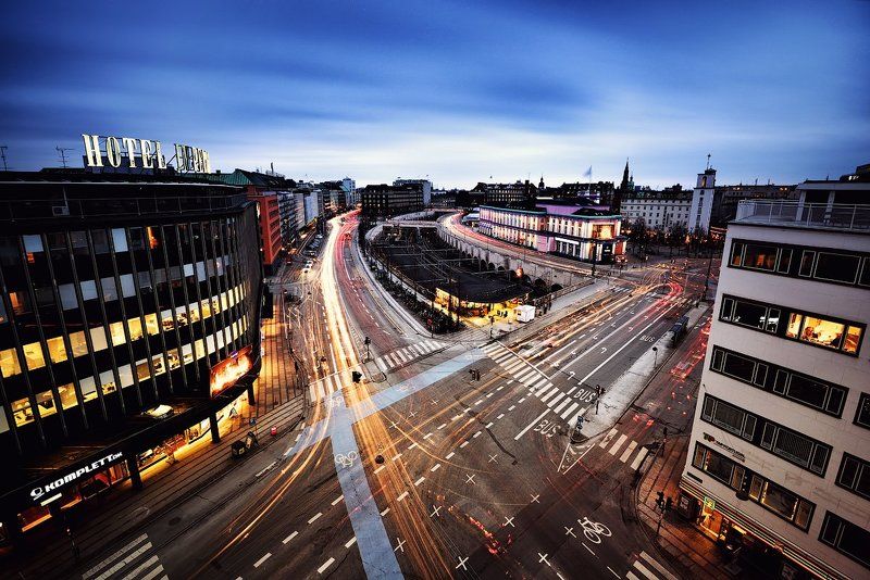 ночная фотография, длинная выдержка, копенгаген, дания Потокиphoto preview