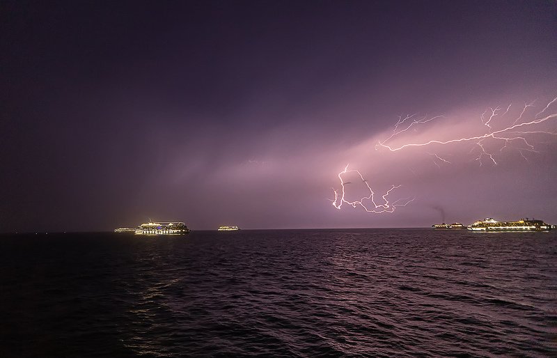 Cruise Ships , Storm , lighting , night storm  photo preview