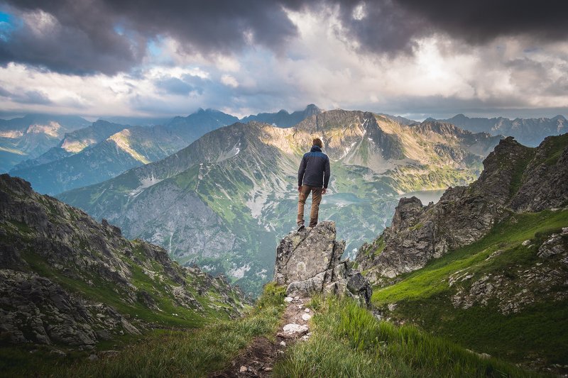 man, mountains, edge, tatras, Poland Standing on the edgephoto preview