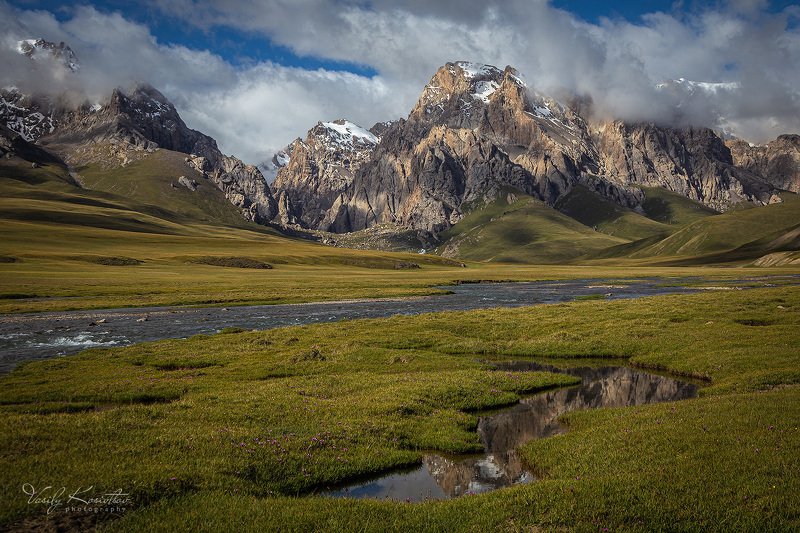 кыргызстан, внутренний тянь-шань, западный кокшаал-тоо, отрог сарыбелеc на краю земли... Кыргызской фото превью