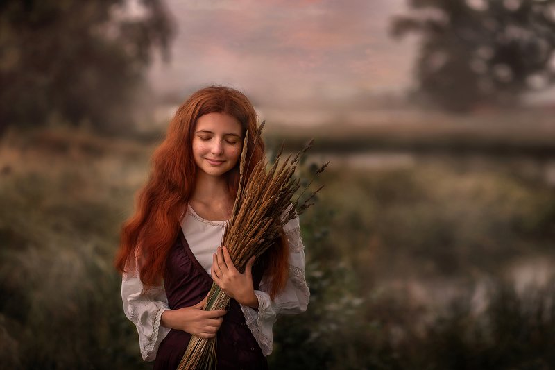 девушка, ретро, винтаж, портрет Дыхание осениphoto preview