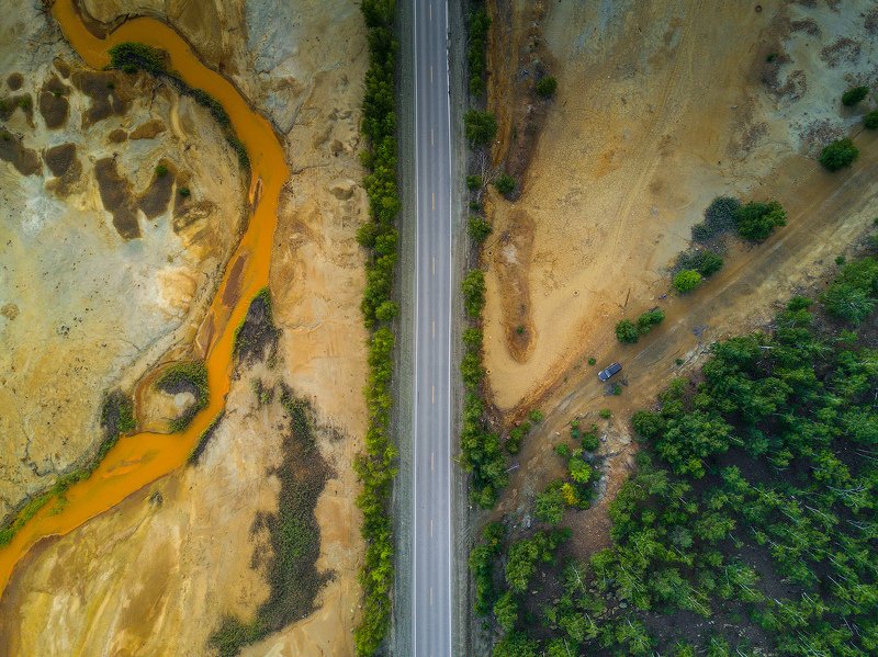 пейзаж, аэрофотосъемка, экология, карабаш Дорога на Карабашphoto preview