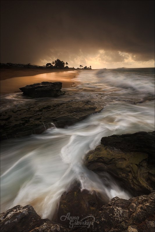 гавайи, оаху, остров, морской пейзаж, фототур, пшишылны, океан Штормовое утроphoto preview
