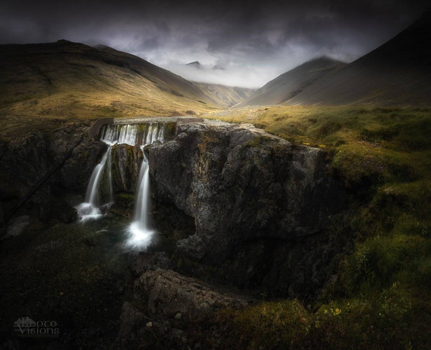 sk&uacute;tafoss,waterfall,falls,river,stream,mountains,dark,moody,landscape,nature,iceland,icelandic, Adrian Szatewicz