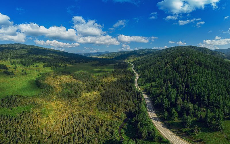 altai, road, aerial Altai roadphoto preview