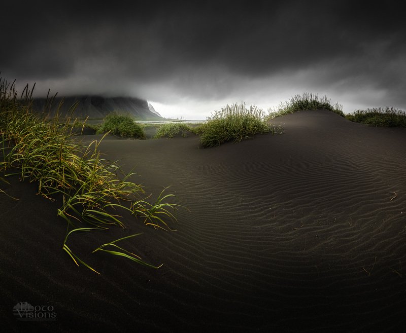stokksnes,iceland,dunes,beach,summer,clouds,mood,light,landscape,desert, Black dunesphoto preview