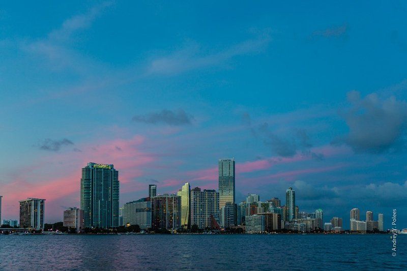 America, Downtown, Miami, Usa, Америка, Вечер, Вода, Город, Майами, Сша Downtown Miamiphoto preview