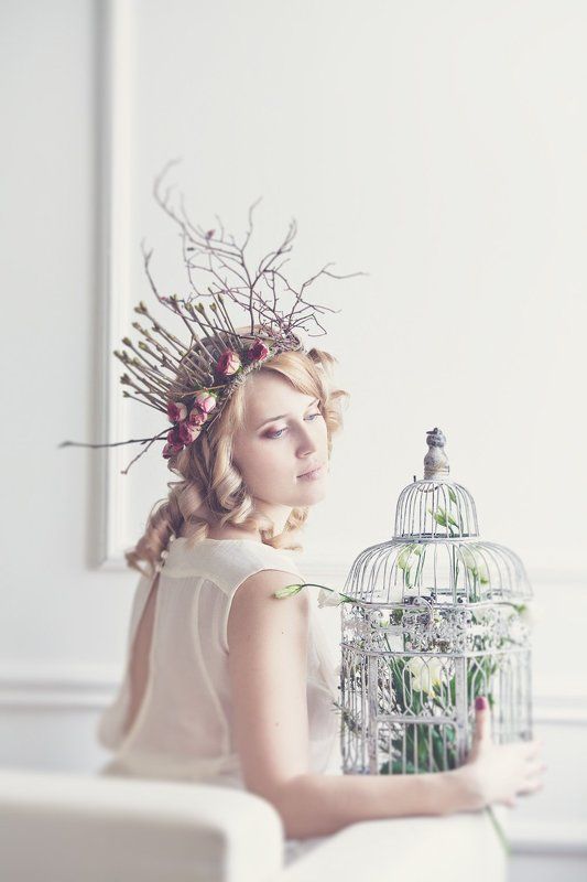 весна, цветы, женский портрет Весна еще спитphoto preview