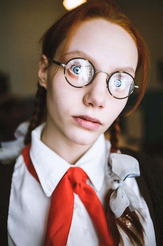 young, girl, очки, галстук, пионер, октябрёнок, девочка Анька. Школьноеphoto preview
