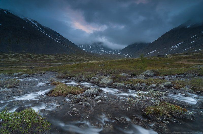 кольский, горы, хибины, река, ручей, ночь, полярный день, малая белая Каменные сны северного летаphoto preview