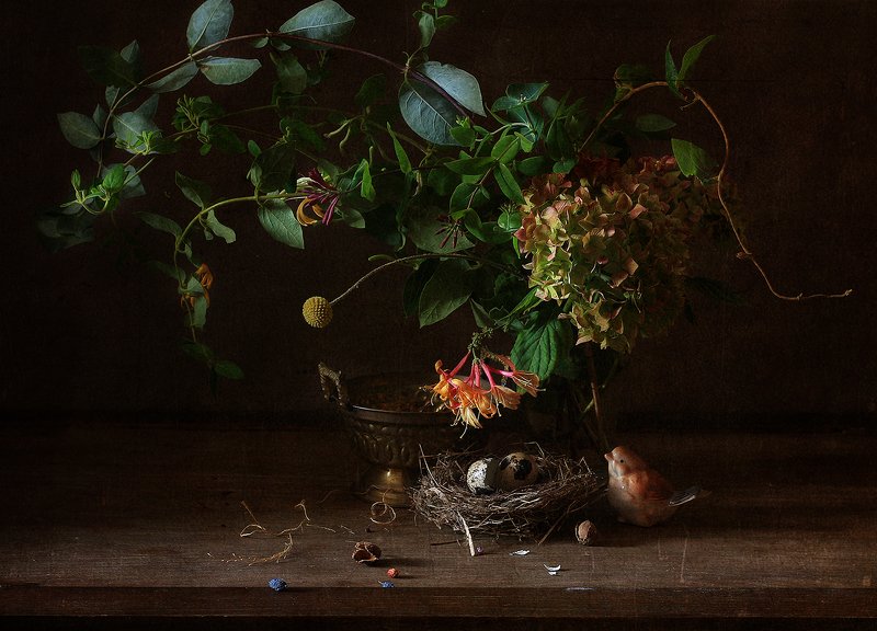 натюрморт .. с птичкой .. фото превью