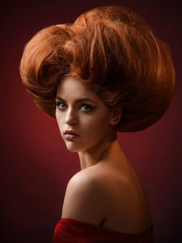 девушка, рыжая, прическа, студия ***photo preview
