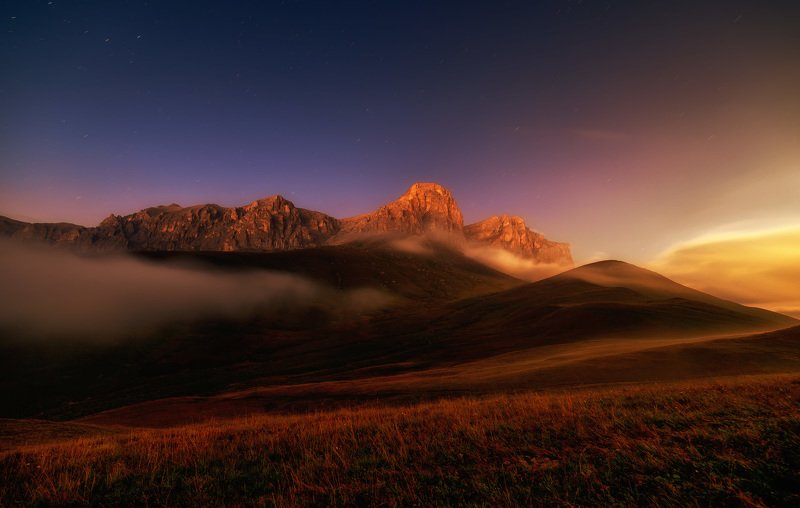 mountains summer chegem gorge  landscape nature night Moonlight.photo preview