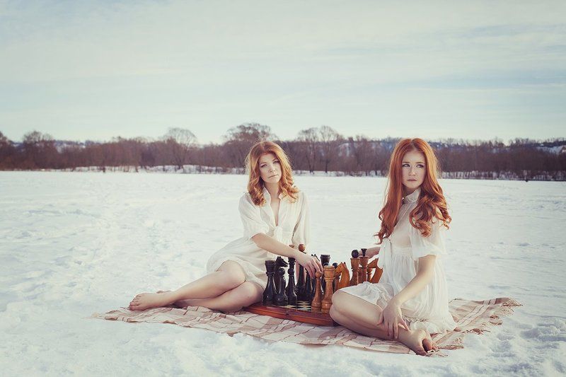 девушка, сказка, природа, шахматы, красота, портрет Chessphoto preview