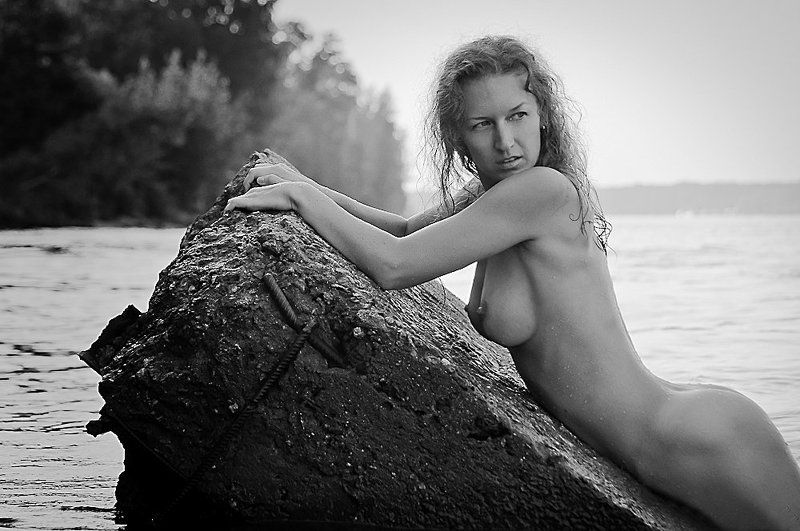 ню, девушка, портрет, ч/б Stone фото превью