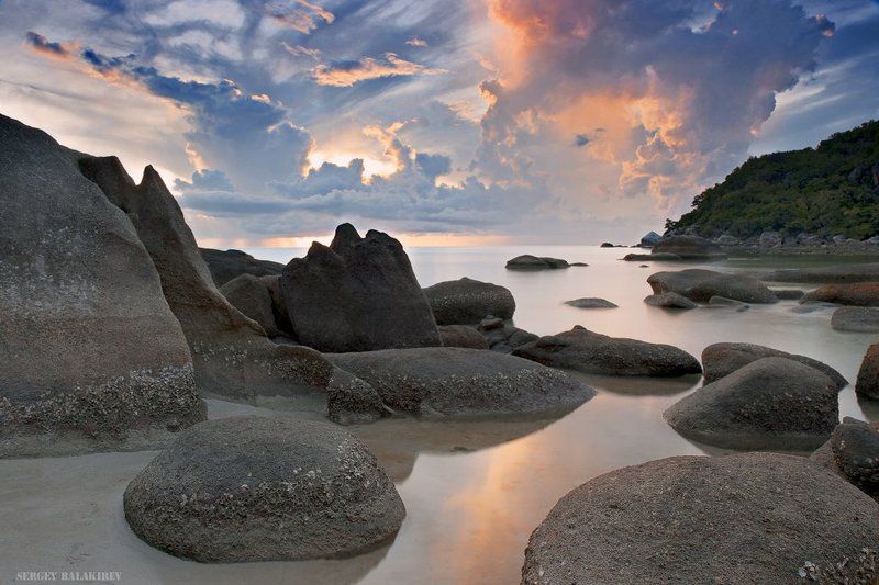 таиланд, самуи, рассвет, камни, вода, бухта 12 минут в тишинеphoto preview