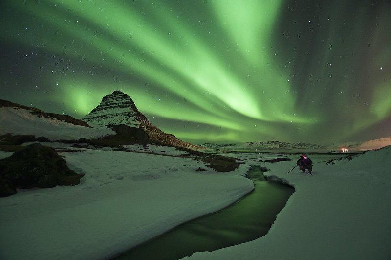 iceland, kirkjufell, grundafjordur midnight dancer #3photo preview