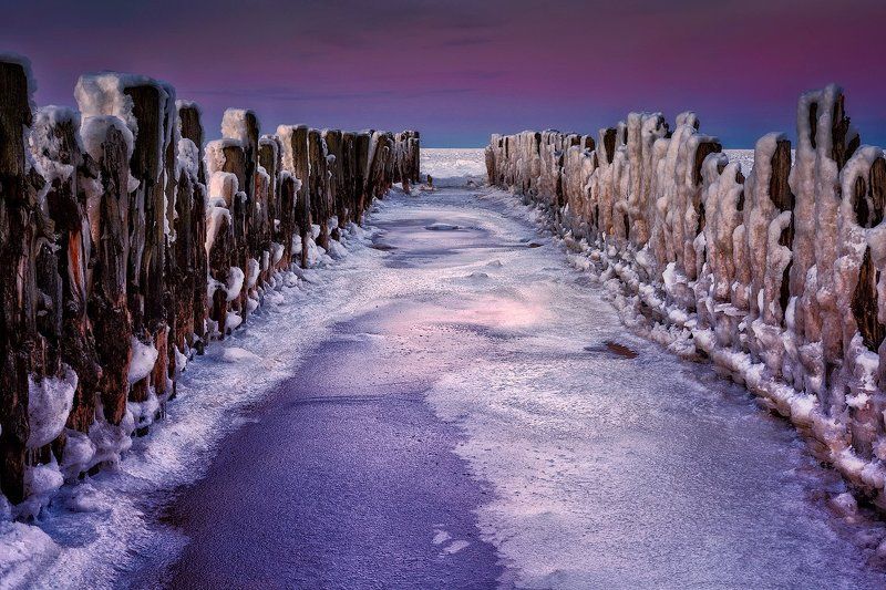 пейзаж, море, зима, латвия, закат, lapmezciems Ожидая веснуphoto preview