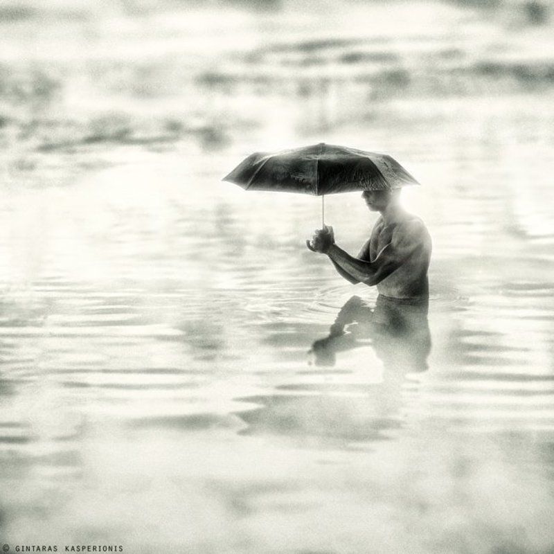 art, arts, artistic, fine, photography, foto, photo, modern, conceptual, feeling, emotion, square, 1x1, toned, gintaras, kasperionis, original, idea, gallery, pentax, contemporary, artwork, mono, man, boy, nude, umbrella, fog, lake, reflection Umbrellaphoto preview