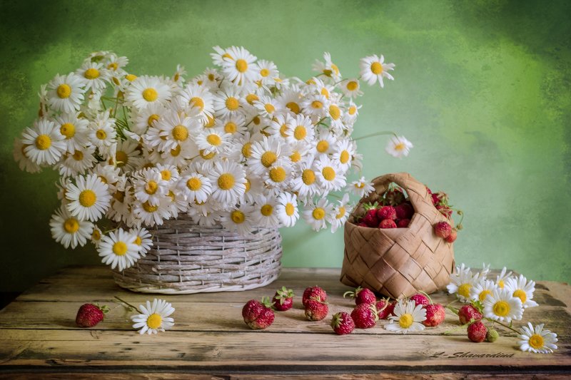 Ромашки с клубникойphoto preview